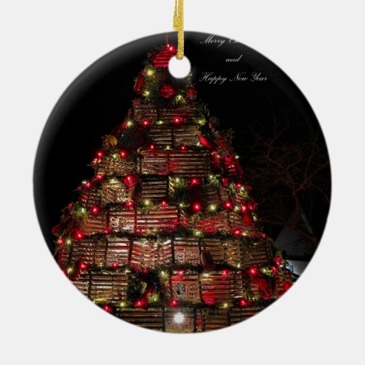 Cape Porpoise feiert Weihnachtsfeiern Keramik Ornament (Hinten)