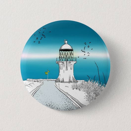 Cape Reinga Lighthouse Neuseeland Button (Vorderseite)