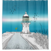 Cape Reinga Lighthouse Neuseeland Duschvorhang (Vorderseite)