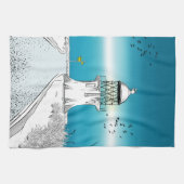 Cape Reinga Lighthouse Neuseeland Geschirrtuch (Horizontal)