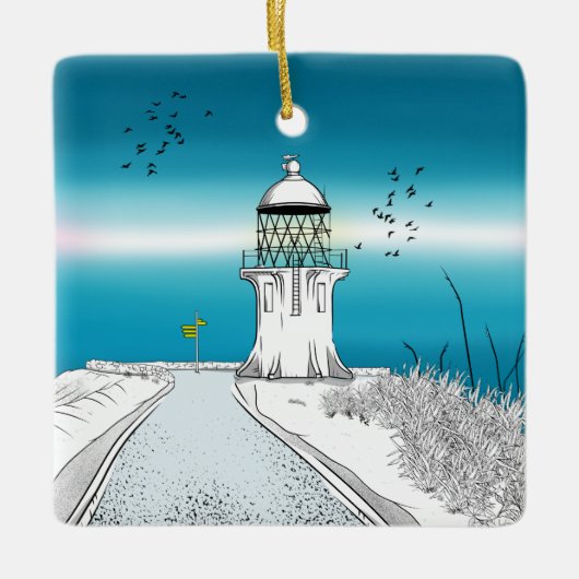 Cape Reinga Lighthouse Neuseeland Keramikornament (Vorderseite)