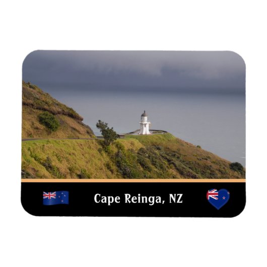 Cape Reinga Lighthouse & Neuseeland /Maori Magnet (Horizontal)