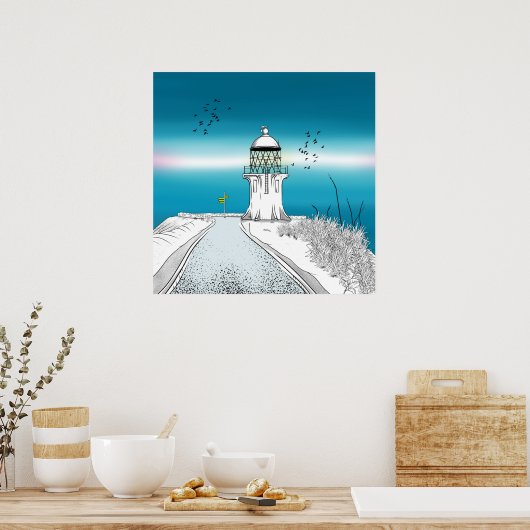 Cape Reinga Lighthouse Neuseeland Poster (Küche)