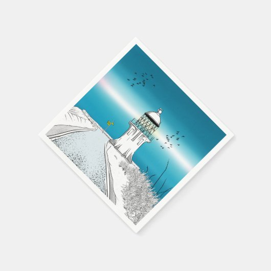 Cape Reinga Lighthouse Neuseeland Serviette (Ecke)