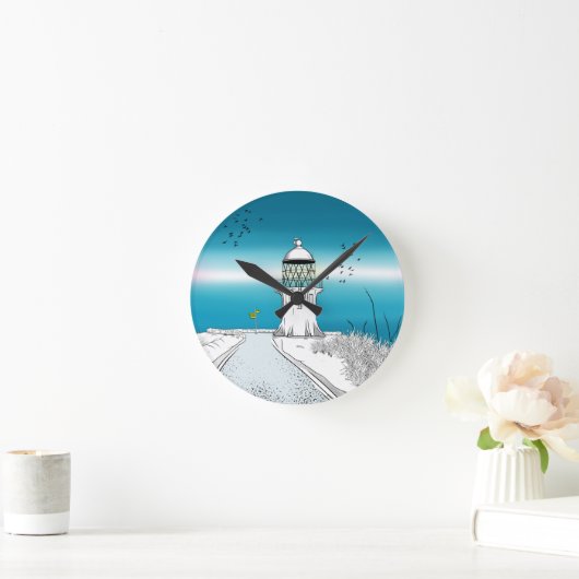 Cape Reinga Lighthouse NZ Runde Wanduhr (Zuhause)