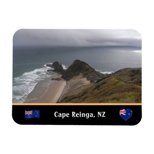 Cape Reinga & Maori Legends/Neuseeland Magnet (Horizontal)