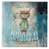 Cape San Blas Florida Beach Cat Fliese (Vorderseite)