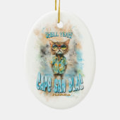 Cape San Blas Florida Beach Cat Keramik Ornament (Hinten)