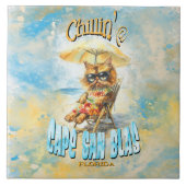 Cape San Blas Florida Beach Lounges Katze Fliese (Vorderseite)