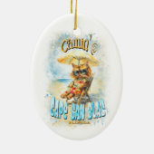 Cape San Blas Florida Beach Lounges Katze Keramik Ornament (Hinten)