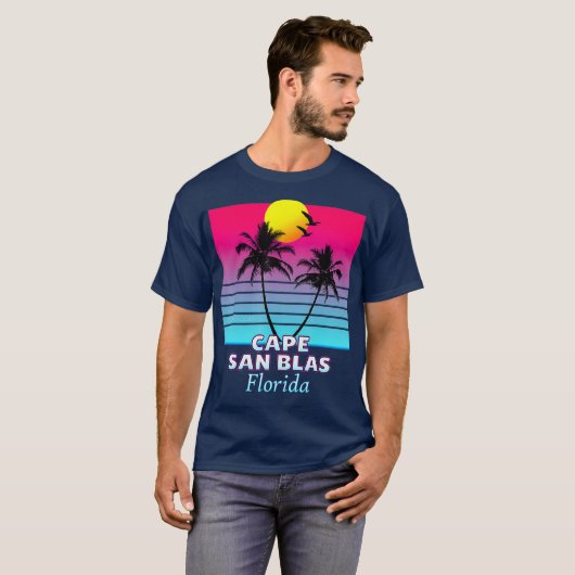Cape San Blas Florida Retro T-Shirt (Vorne ganz)