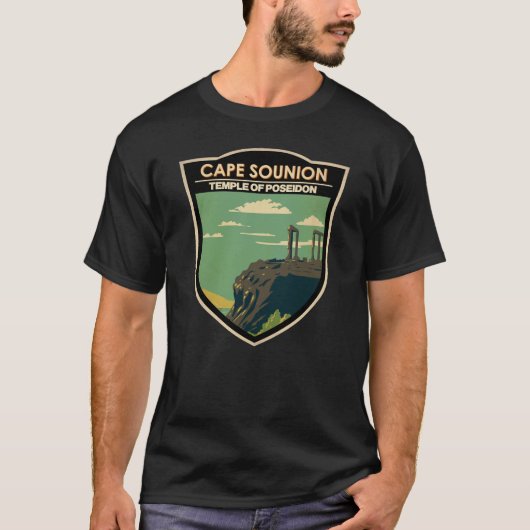 Cape Sounion Greece Travel Art Vintage T-Shirt (Vorderseite)
