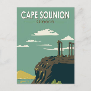 Cape Sounion Griechenland Reisen Vintag Postkarte