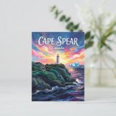 Cape Spear Leuchtturm Kanada Postkarte (Stehend Vorderseite)