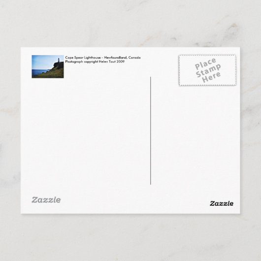 Cape Spear Lighthouse Postkarte (Rückseite)