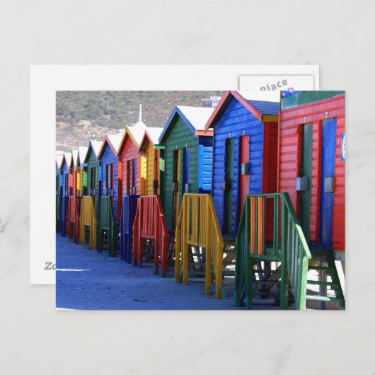 Cape Town Beach Huts Postkarte (Vorne/Hinten)