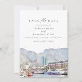 CAPE TOWN Coastline Skyline Reisen Save the Date Einladung (Vorderseite)