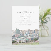CAPE TOWN Coastline Skyline Reisen Save the Date I Einladung (Stehend Vorderseite)