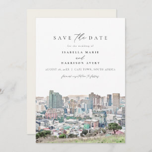 CAPE TOWN Coastline Skyline Reisen Save the Date I Einladung