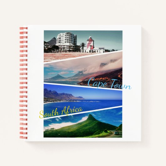 Cape Town Lion's Head Ocean Collage Notebook Notizbuch (Vorderseite)