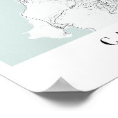 Cape Town South Africa Blue Water Street Map Poster (Ecke)