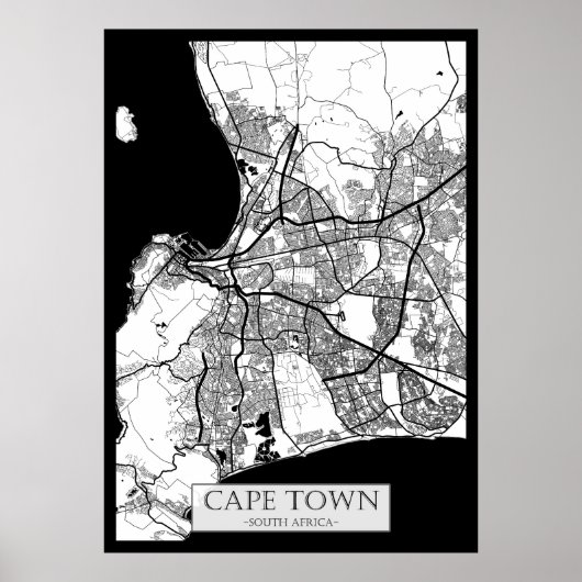 Cape Town South Africa Map Poster (Vorne)