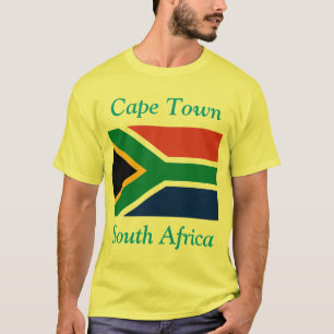 Cape Town, Südafrika mit südafrikanischer Flagge T-Shirt