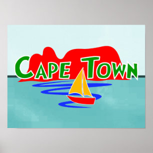Cape Town-Tabellen-Gebirgssüdafrika-Plakat-Druck Poster