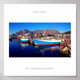 Cape Town Table Mountain Marina Hafen Boat Poster