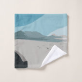 Cape Town Table Mountain Ocean Sketch Badhandtuch Set (Waschlappen)