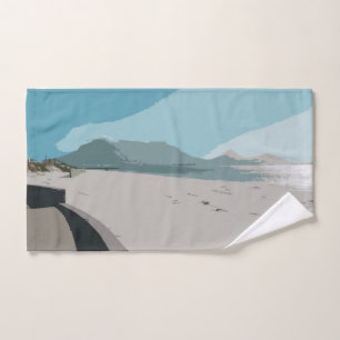 Cape Town Table Mountain Ocean Sketch Badhandtuch Set
