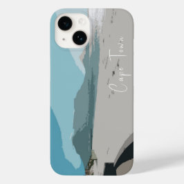 Cape Town Table Mountain Ocean Sketch Case-Mate iPhone 14 Hülle