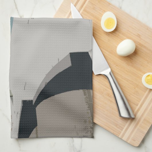 Cape Town Table Mountain Ocean Sketch Geschirrtuch (Viertel Falte)