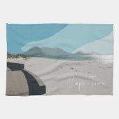 Cape Town Table Mountain Ocean Sketch Geschirrtuch (Horizontal)