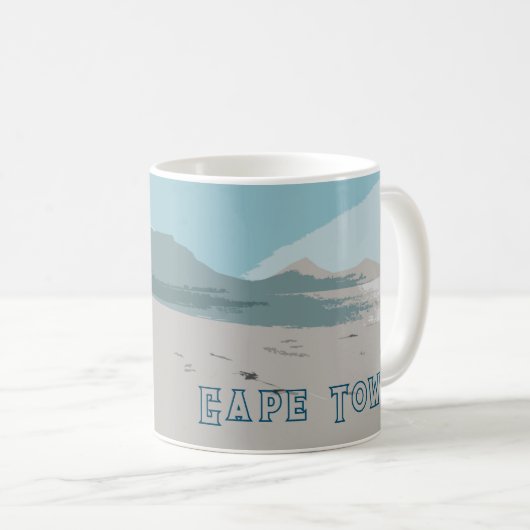 Cape Town Table Mountain Ocean Sketch Kaffeetasse (VorderseiteRechts)