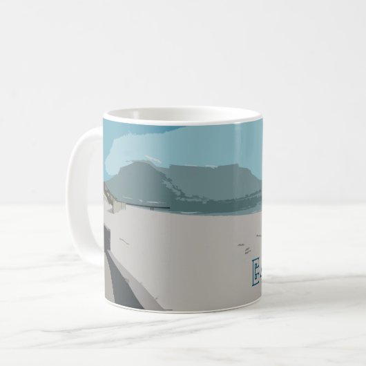 Cape Town Table Mountain Ocean Sketch Kaffeetasse (Vorderseite Links)