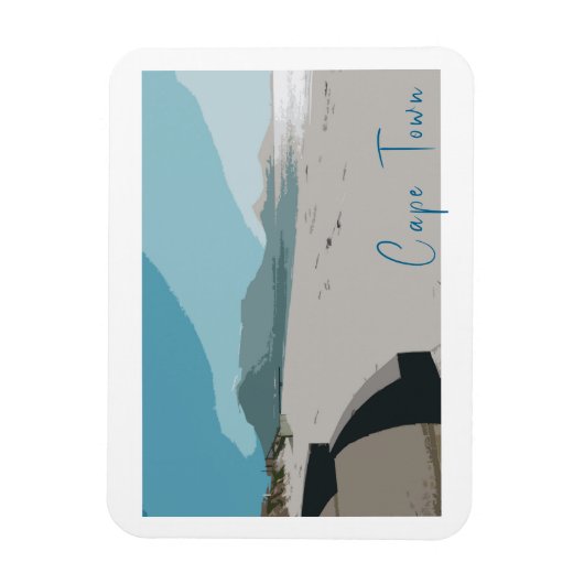 Cape Town Table Mountain Ocean Sketch Magnet (Vertikal)