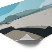 Cape Town Table Mountain Ocean Sketch Poster (Ecke)