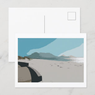 Cape Town Table Mountain Ocean Sketch Postkarte