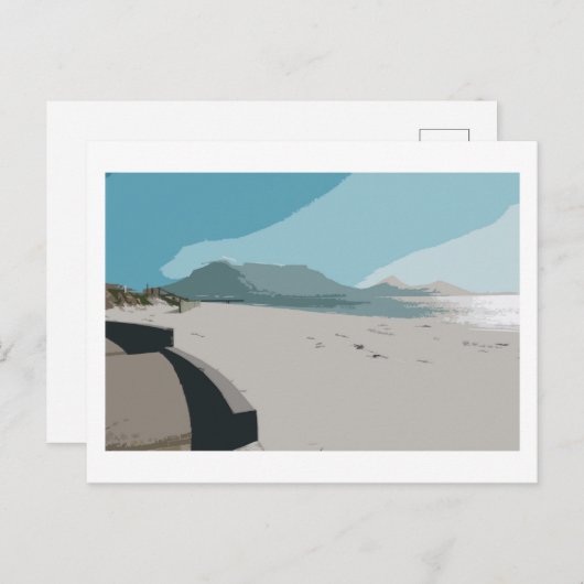 Cape Town Table Mountain Ocean Sketch Postkarte (Vorne/Hinten)