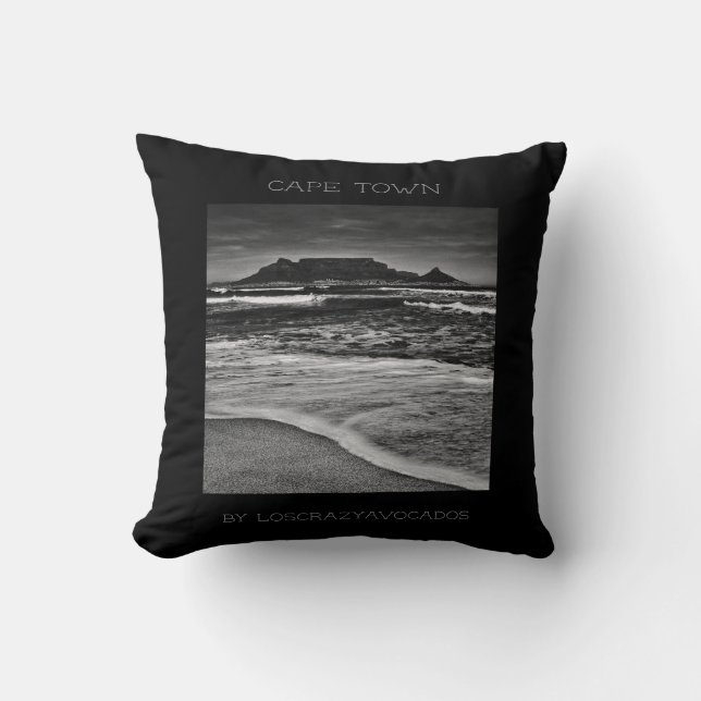 Cape Town Table Mountain Ocean Waves Beach Cushion Kissen (Vorderseite)