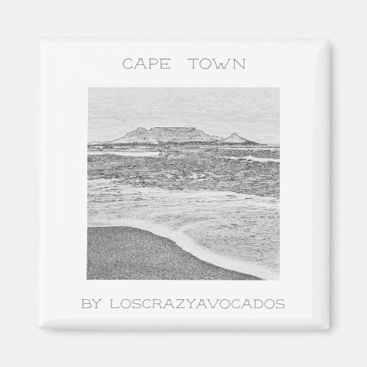 Cape Town Table Mountain Ocean Waves Beach Magnet (Vorne)