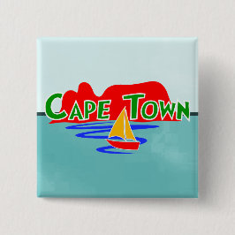 Cape Town Table Mountain South Africa Square Abzei Button