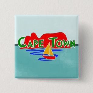Cape Town Table Mountain South Africa Square Abzei Button