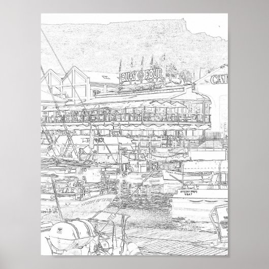 Cape Town Table Mountain V&A Wasserfront Poster (Vorne)