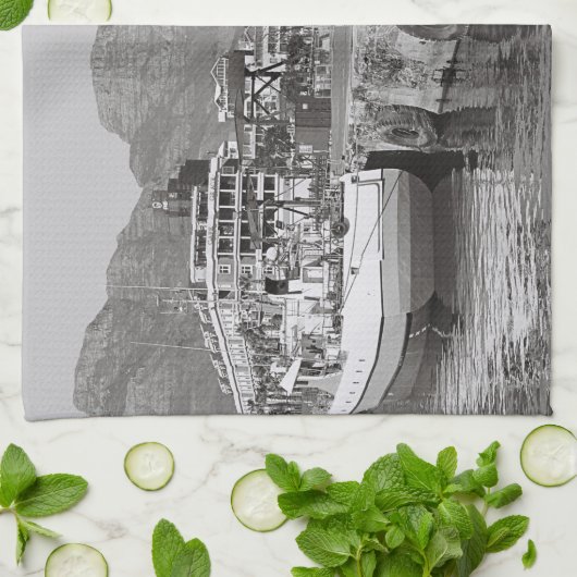 Cape Town Waterfront Mountain Südafrika Geschirrtuch (Gefaltet)