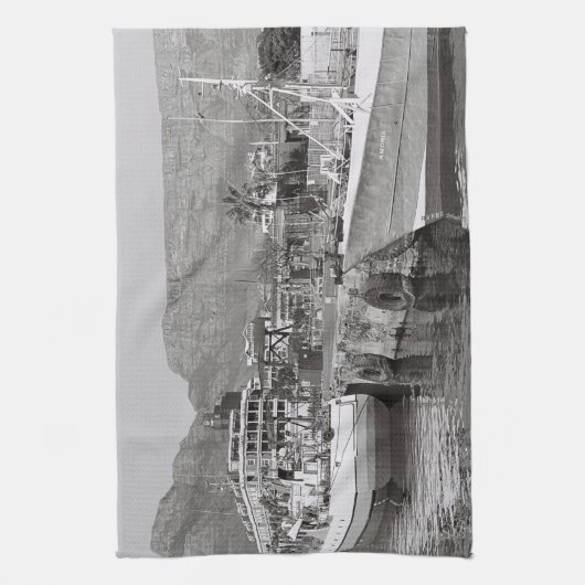 Cape Town Waterfront Mountain Südafrika Geschirrtuch (Vertikal)