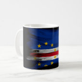 Cape Verde flag brush stroke, national flag Kaffeetasse (Vorderseite Links)
