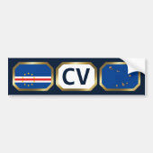 Cape Verde Flag Map Code Autoaufkleber (Vorne)