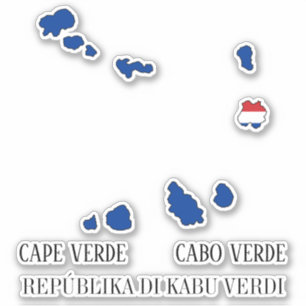 Cape Verde Flag Map Kontur Aufkleber